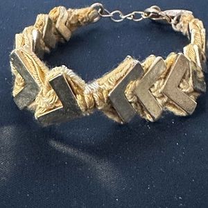 Ettka 18kt Gold Plate and Raw Silk Bracelet